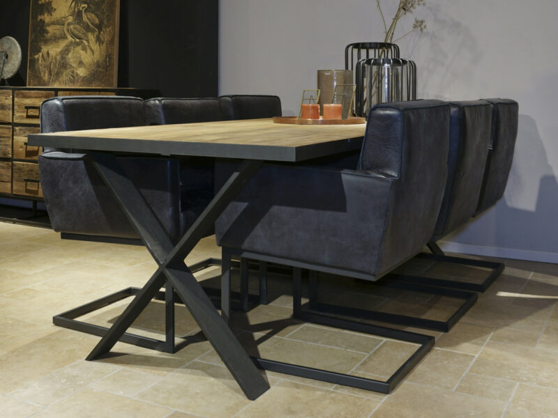 STEEL Diner tafel kruispoot