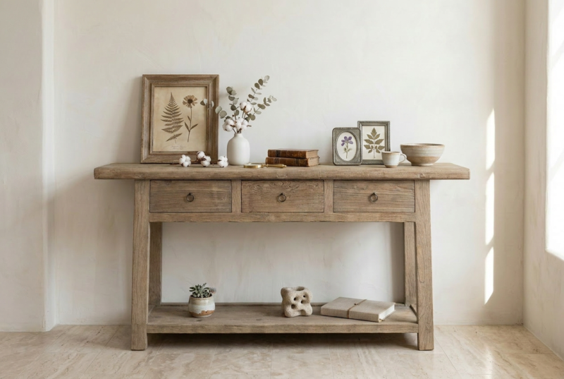 Wandtafel 3 lades met onderplank