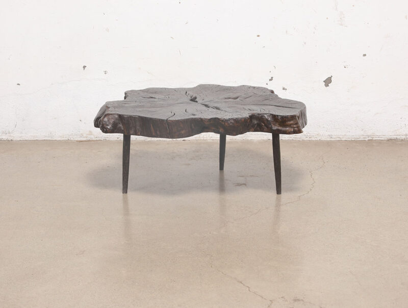 Mesa de centro con forma de tronco de árbol