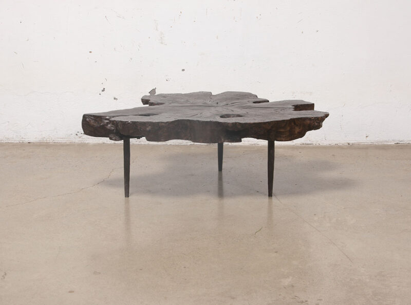 Mesa de centro con forma de tronco de árbol