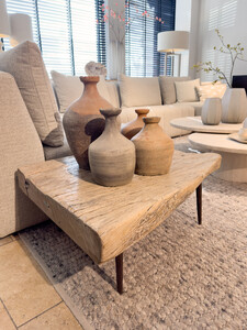 Hoektafel-salontafel verweerd elmwood Hoektafel-salontafel verweerd elmwood