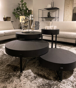 Ronde salontafels zwart eiken Indra Ronde salontafels zwart eiken Indra