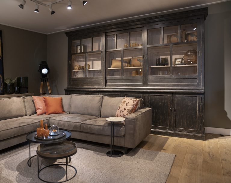 Wall cabinet Pure Nero Mega with sliding doors