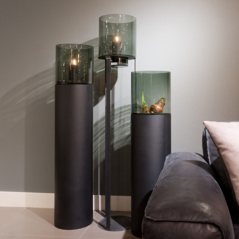 Modern lamps with green glass shades