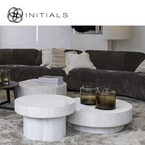 Modern living room with stylish tables