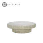 Light-coloured round table