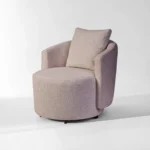 Modern, round, comfortable armchair.