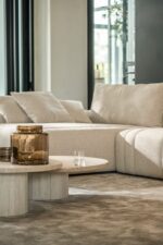 Modern living room with a comfortable sofa