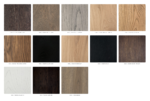 Diverse wood colours and finishes