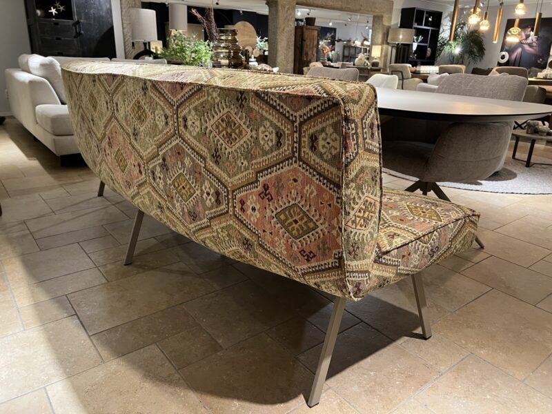 Colourful sofa with geometric pattern