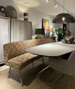 Modern dining room with vintage sofa