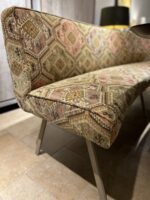 Colourful sofa with geometric pattern