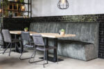 Modern dining area with plants
