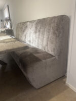 Modern, comfortable bench at a table