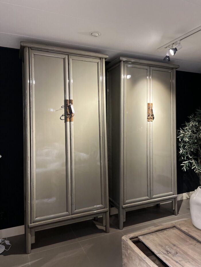 Cabinet Babs 106 ORIENTAL Lacquer Jade grey-green