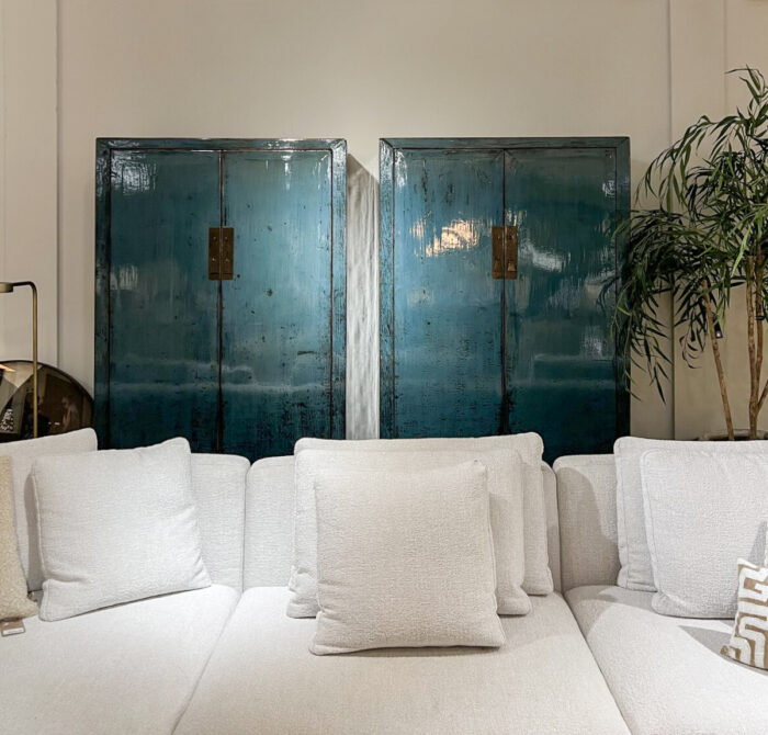 Unique Oriental Cupboard Ocean Blue