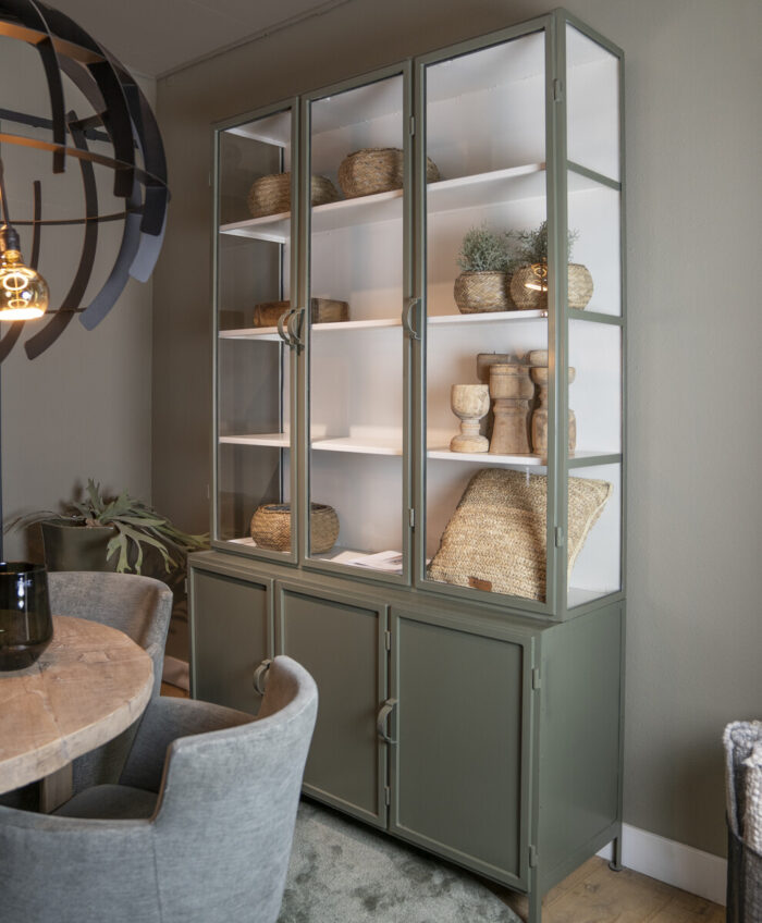 Display case Detroit 6-doors Olive