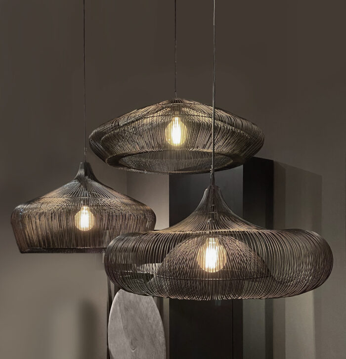 Pendant lamps Iron wire: Ufo, Factory and Worker