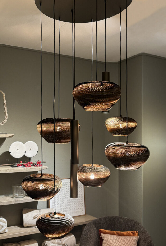 Pendant lamp Cartone 10-Lights Cocoa Round 70cm