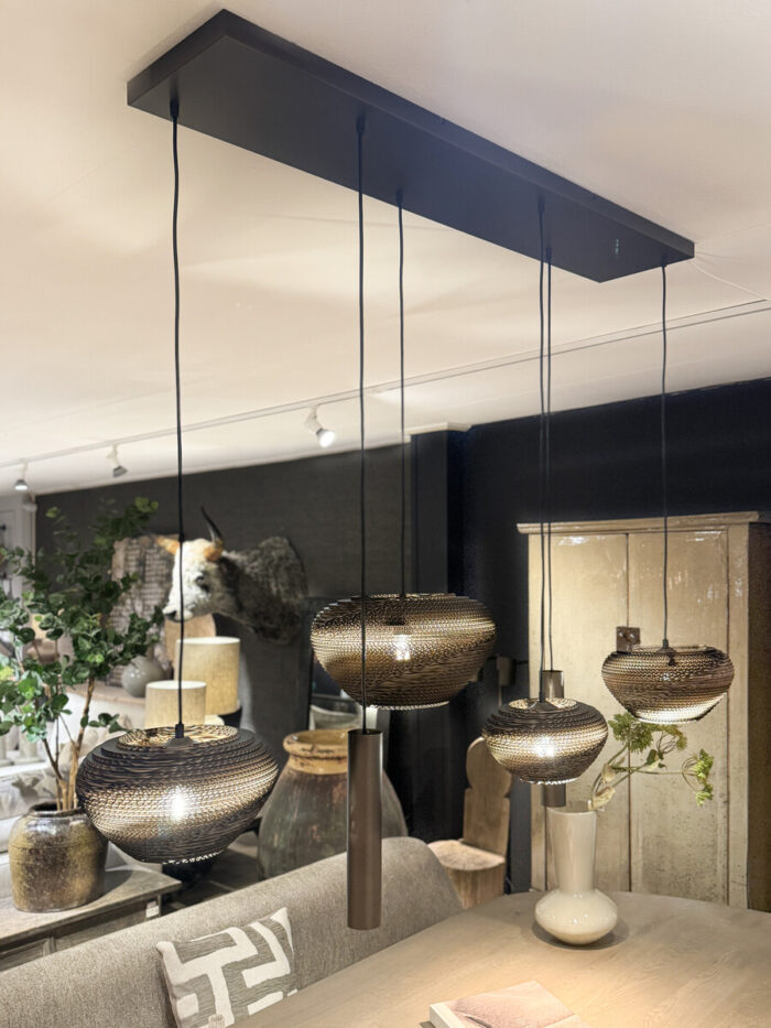 Pendant lamp Cartone 6-Light Cocoa Straight 130cm