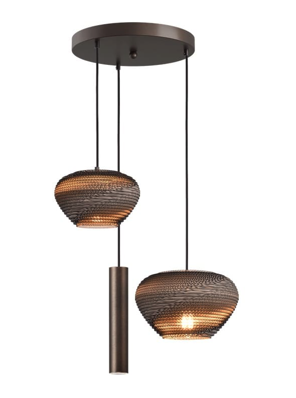 Pendant Lamp Cartone 3-Light Cocoa Round 35 Cm