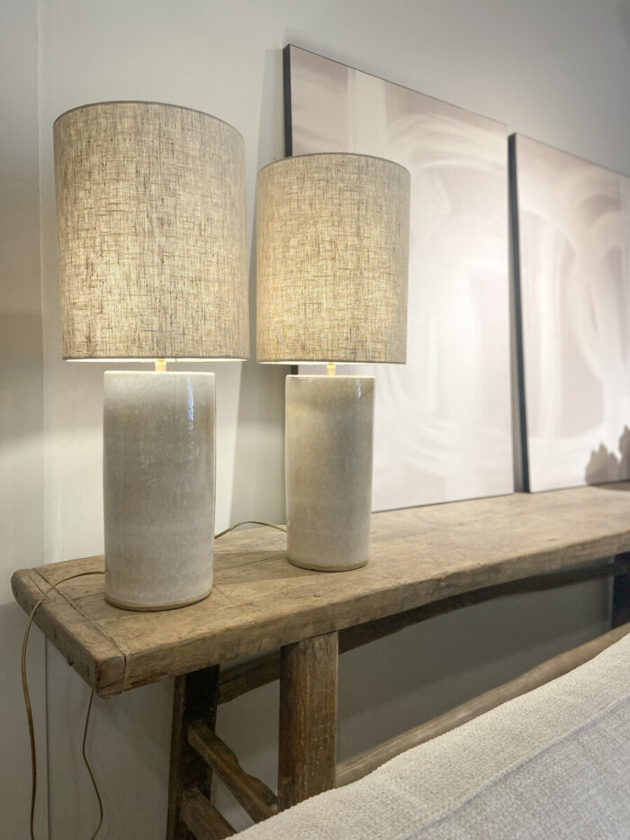 Table Lamp Cylinder Off-White