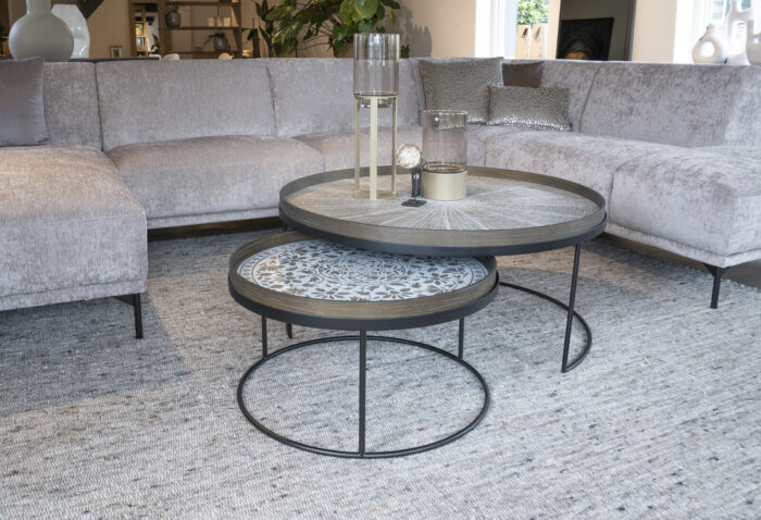 Modern coffee table with decoration