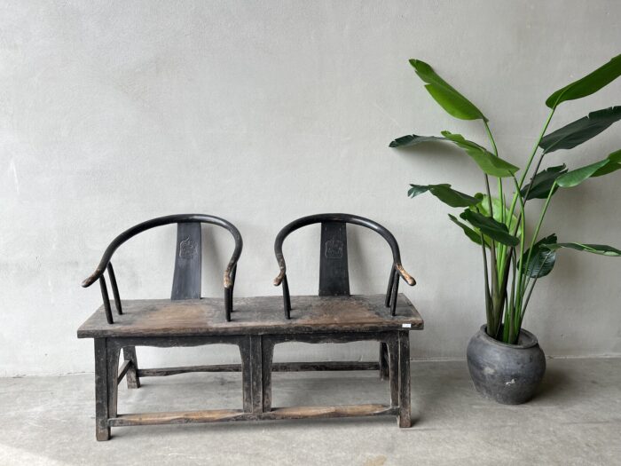 Antique Chinese wedding chair bench
