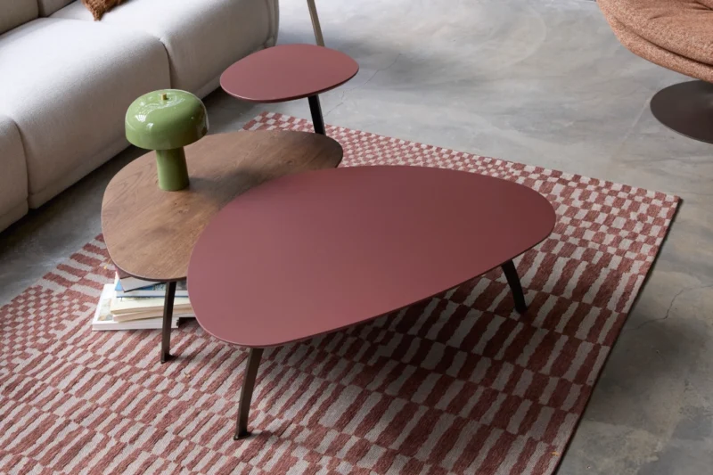 Modern coffee table with unique shapes