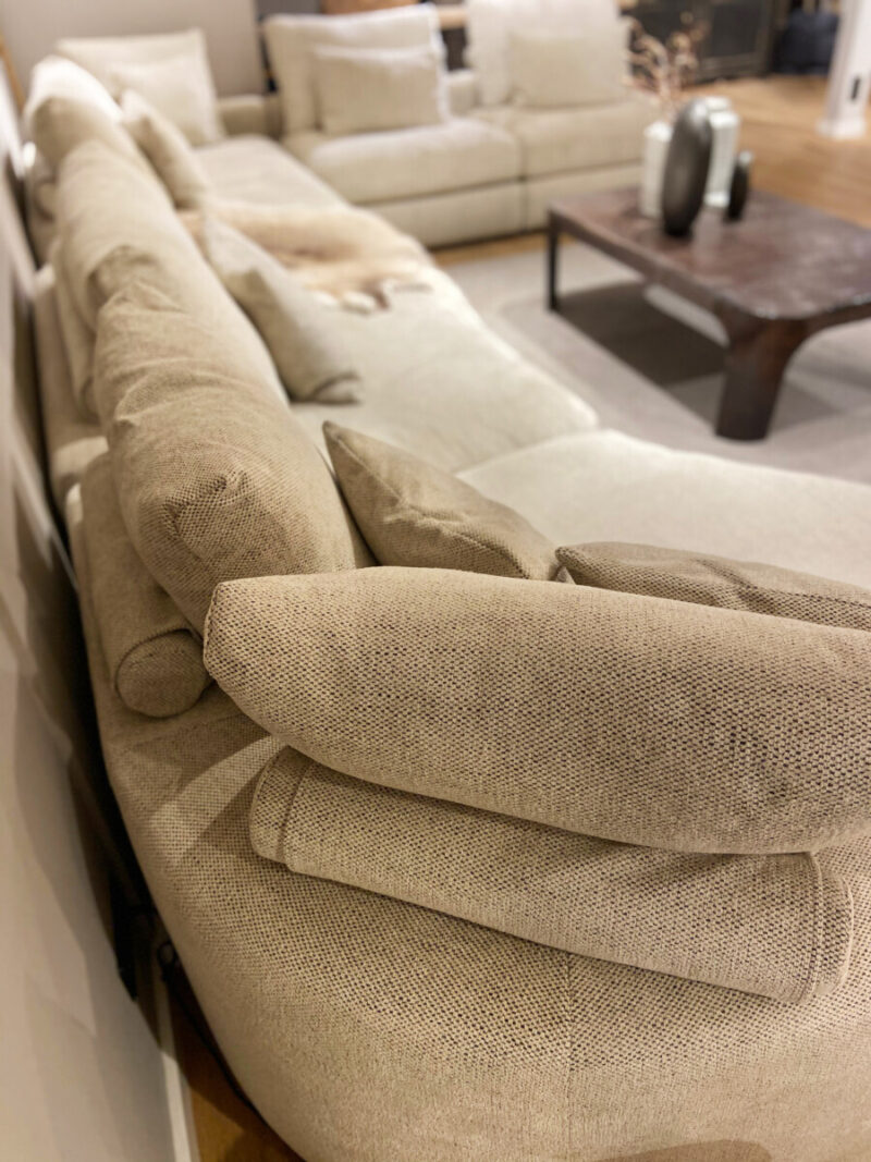 Lightweight, comfortable sofa in living room