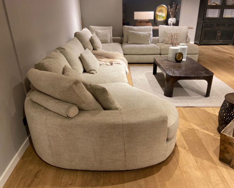 Modern, comfortable corner sofa in the living room