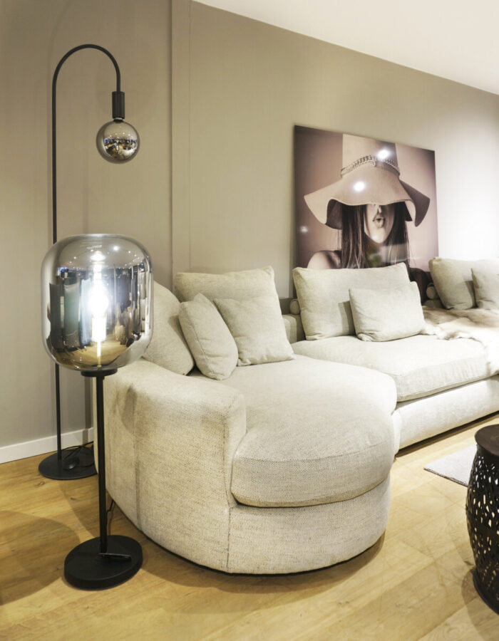 Modern living room with a comfortable sofa