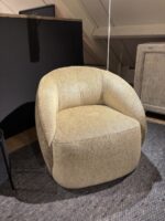 Round, comfortable fabric chair