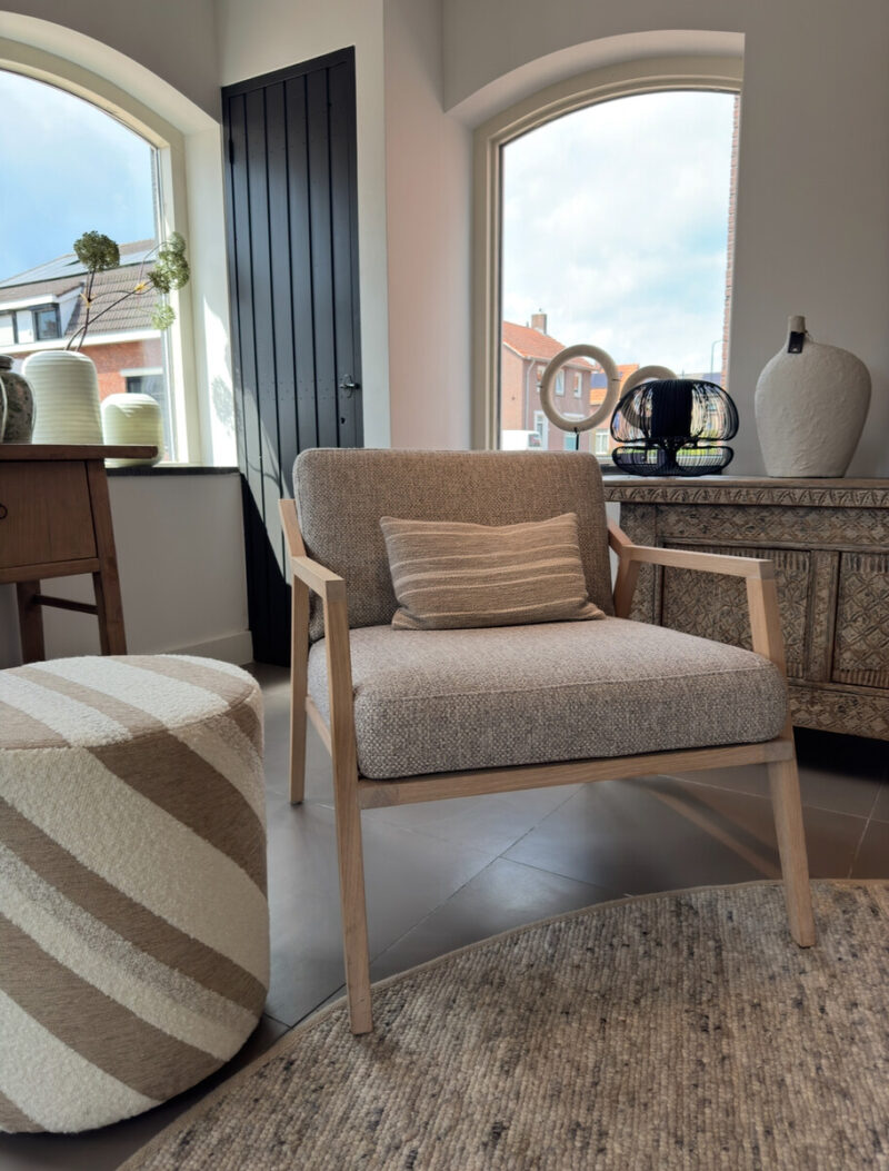 Modern chair in a bright living room