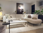 Modern living room with a comfortable sofa