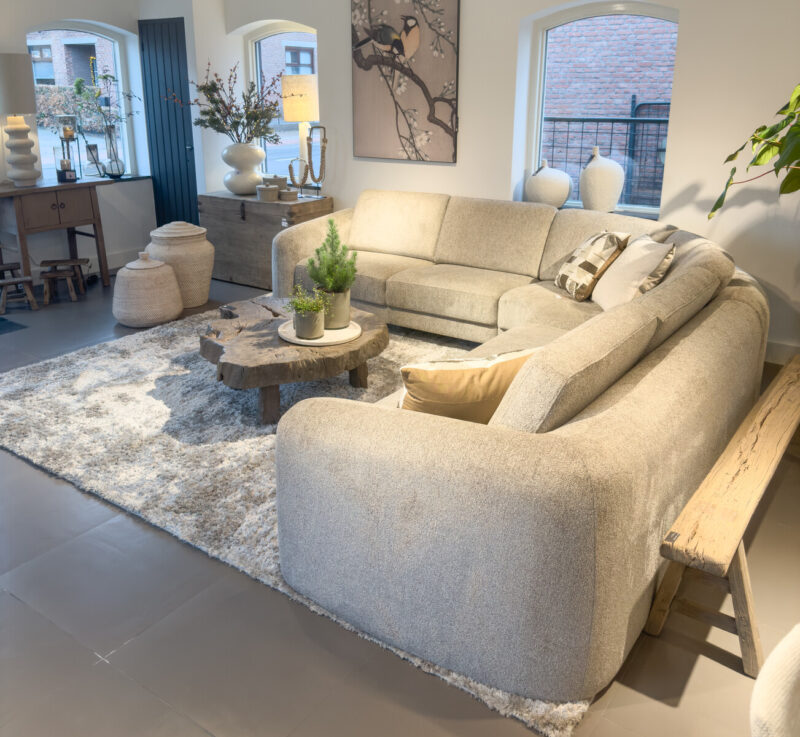 Modern living room with a comfortable sofa