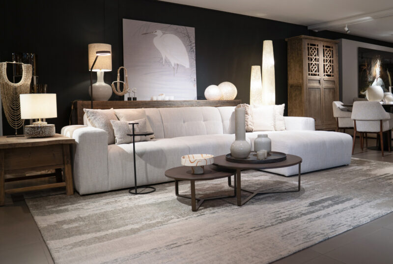 Modern living room with stylish furniture