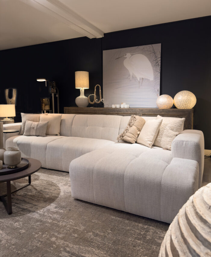 Modern living room with a comfortable sofa