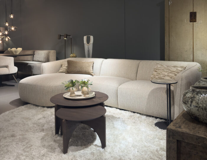 Modern living room with a comfortable sofa
