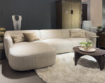 Modern sofa with side table