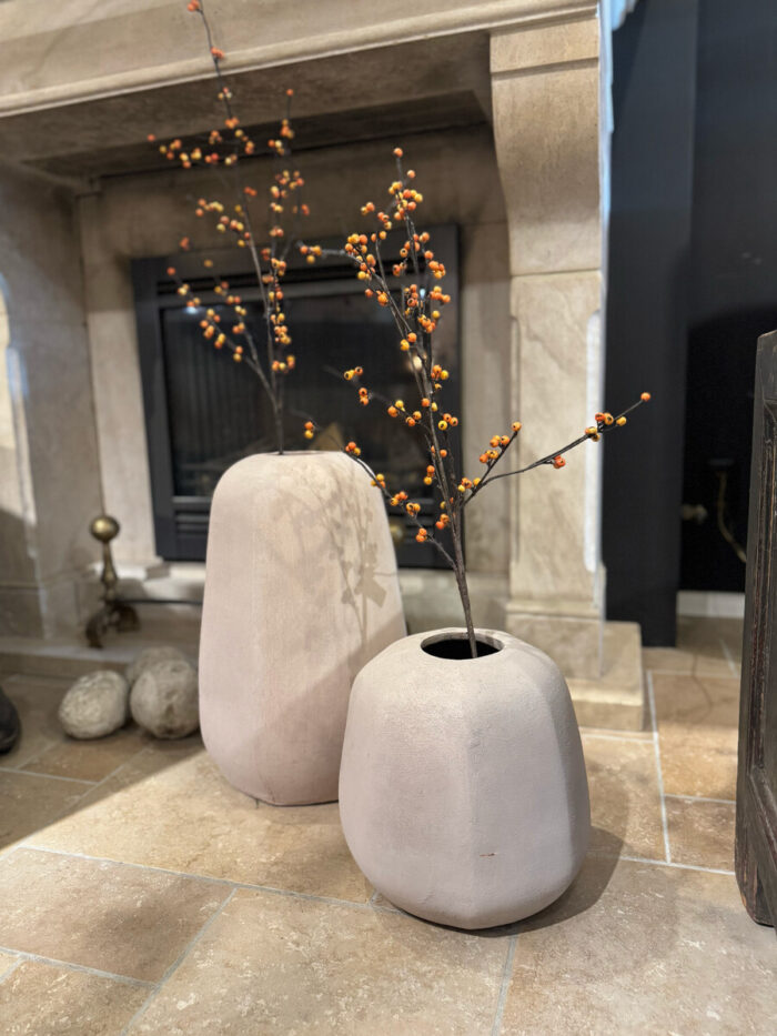 Oblong 'Pumpkin' Pot Large Light Taupe