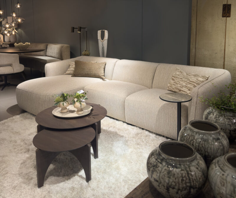 Modern living room with a comfortable sofa