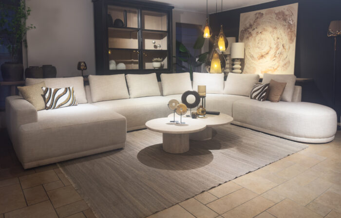 Modern living room with a comfortable sofa