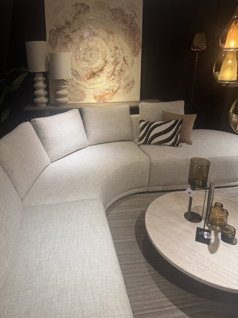 Modern living room with sofa and art