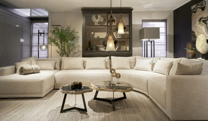 Modern living room with a comfortable sofa