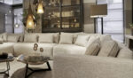 Modern living room with comfortable furniture.