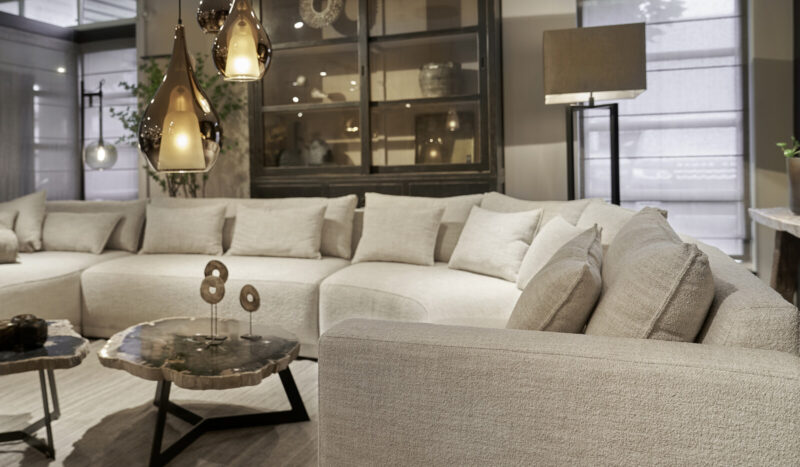 Modern living room with comfortable furniture.