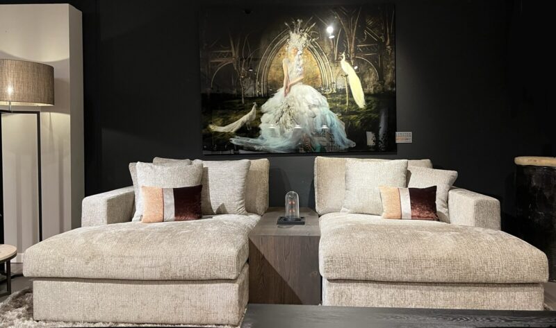 Modern living room with comfortable sofas