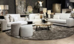 Modern living room with light furniture