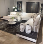 Modern living room with large sofa